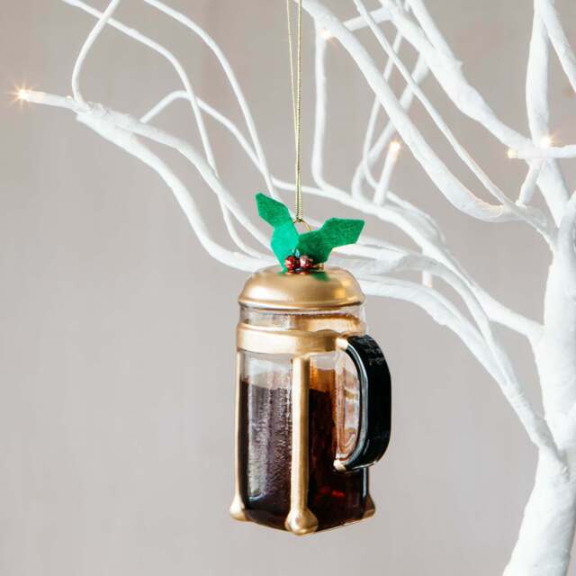 Graham and Green Cafetiere Coffee Christmas Tree Decoration - image 1