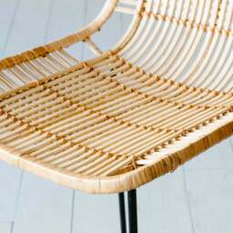 Graham and Green Ola Graphic Weave Rattan Kitchen Stool - thumbnail 5