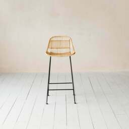 Graham and Green Ola Graphic Weave Rattan Kitchen Stool - thumbnail 3