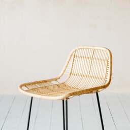 Graham and Green Ola Graphic Weave Rattan Kitchen Stool - thumbnail 4
