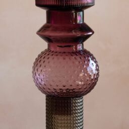 Graham and Green Purple and Grey Glass Candle Holder - thumbnail 2