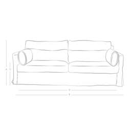 Graham and Green Jasmine Natural Belgian Linen Three Seater Sofa - thumbnail 5