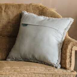 Graham and Green Eggshell Curly Sheepskin Square Cushion - thumbnail 2