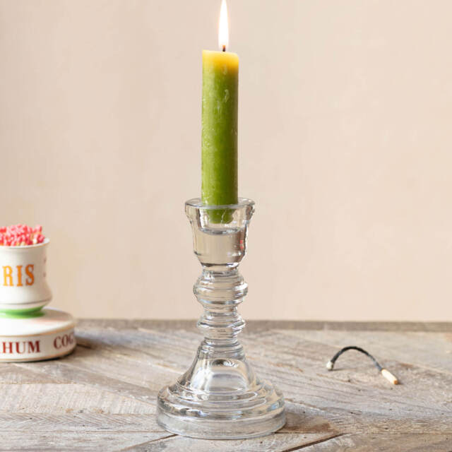 Graham and Green Clear Glass Candle Holder