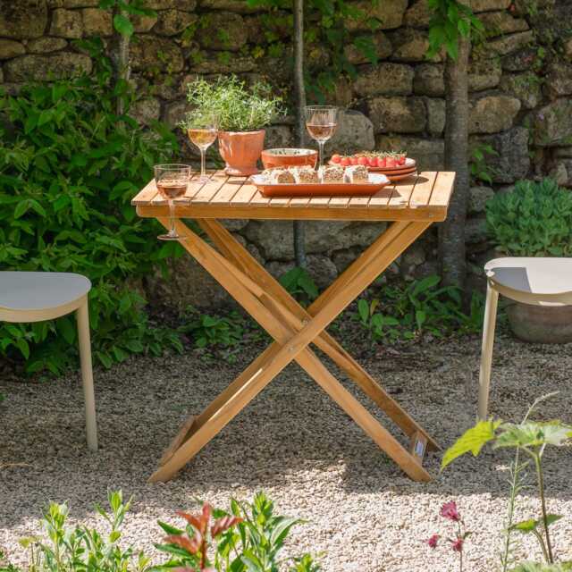Graham and Green Teak Wood Folding Café Table - image 1
