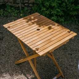 Graham and Green Teak Wood Folding Café Table - thumbnail 2