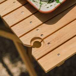 Graham and Green Teak Wood Folding Café Table - thumbnail 4