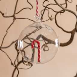 Graham and Green Clear Candy Cane Christmas Bauble