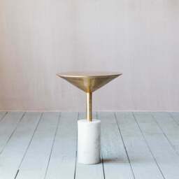Graham and Green Mildred Gold and Marble Side Table - thumbnail 4