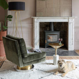 Graham and Green Mildred Gold and Marble Side Table - thumbnail 2