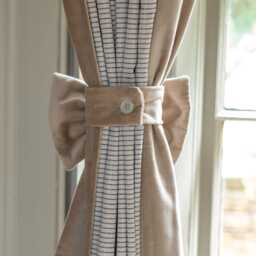 Graham and Green Set of Two Sand Velvet Bow Curtain Tie Backs - thumbnail 2