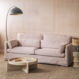 Graham and Green Jasmine Powder Pink Caleido Three Seater Sofa - thumbnail 2