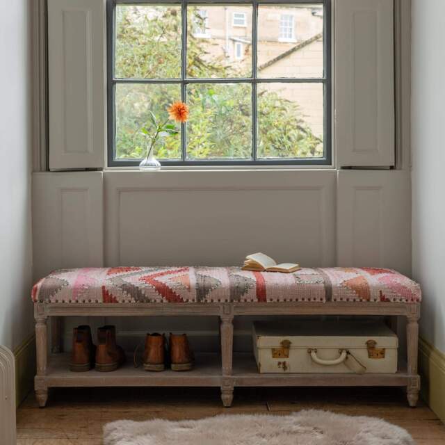 Graham and Green Chindi Rag Rug Bench - image 1