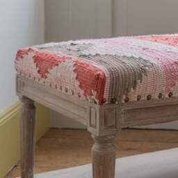 Graham and Green Chindi Rag Rug Bench - thumbnail 4