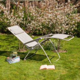 Graham and Green Seigle White Reclining Garden Chair - thumbnail 2