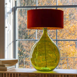 Graham and Green Extra Large Round Green Glass Lamp - thumbnail 5