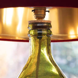 Graham and Green Extra Large Round Green Glass Lamp - thumbnail 3