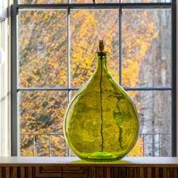 Graham and Green Extra Large Round Green Glass Lamp - thumbnail 2