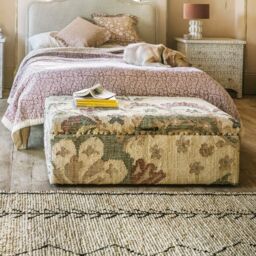 Graham and Green June Jute Floral Deep Blanket Box