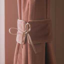 Graham and Green Set of Two Mocha Rose Velvet Tie Backs - thumbnail 1