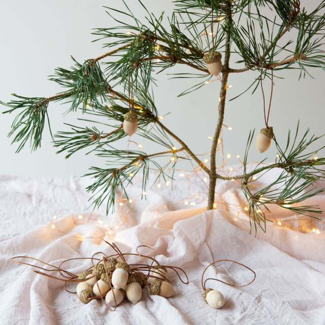 Graham and Green Set of Eighteen Wooden Acorn Decorations - image 1