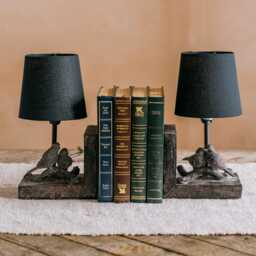 Graham and Green Set of Two Bird Bookend Table Lamps with shades - thumbnail 2