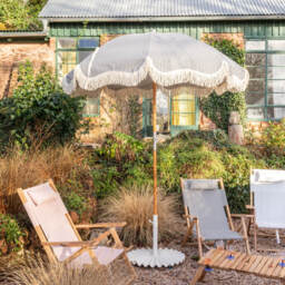 Graham and Green Salcombe Navy Stripe Parasol