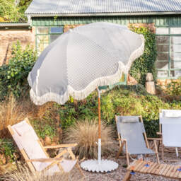 Graham and Green Salcombe Navy Stripe Parasol - thumbnail 2