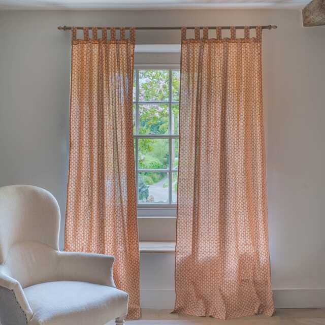 Graham and Green Eliza Floral Block Printed Single Curtain - image 1