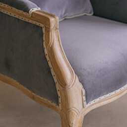 Graham and Green Autumn Grey Velvet Armchair - thumbnail 4