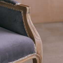 Graham and Green Autumn Grey Velvet Armchair - thumbnail 5