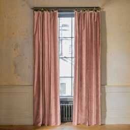 Graham and Green Mocha Rose Velvet Curtain - 140 x 270cm - thumbnail 1