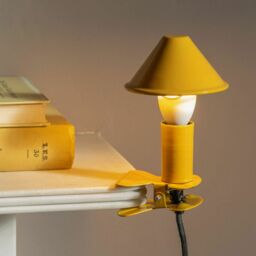 Graham and Green Mustard Enamel Mushroom Clip Lamp - thumbnail 1