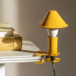Graham and Green Mustard Enamel Mushroom Clip Lamp - thumbnail 2