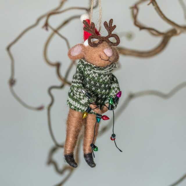 Graham and Green Christmas Party Mouse Decoration