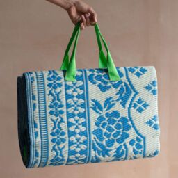Graham and Green Tivoli Blue Recycled Picnic Blanket - thumbnail 2