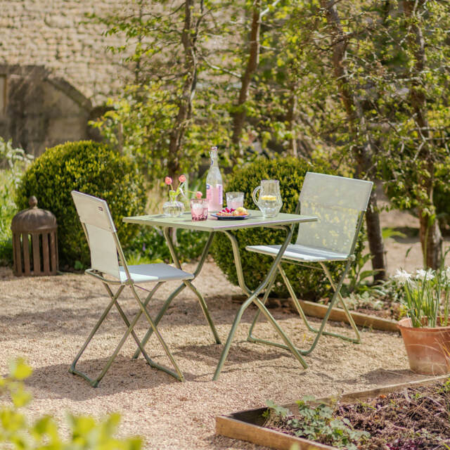 Graham and Green Moss Green Balcony Table and Two Chairs Set - image 1