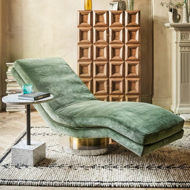 Graham and Green Corinne Green Velvet Chaise - image 1