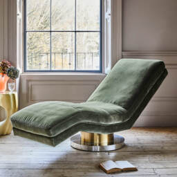 Graham and Green Corinne Green Velvet Chaise - thumbnail 2
