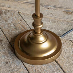 Graham and Green Slim Antique Brass Table Lamp with Shade - thumbnail 3