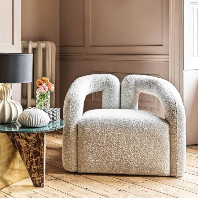 Graham and Green Mika Grey Bouclé Armchair - image 1