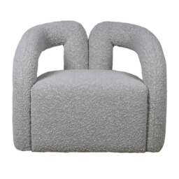 Graham and Green Mika Grey Bouclé Armchair - thumbnail 3