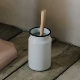 Graham and Green Toilet Brush in Enamel Pot