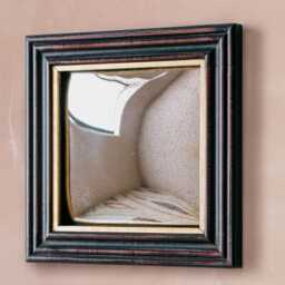 Square Black & Gold Wall Mirror - Large - thumbnail 2