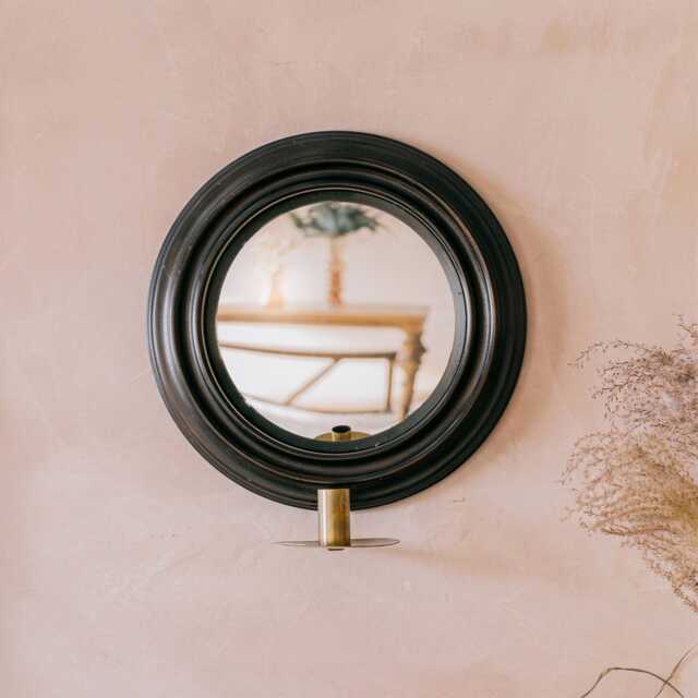 Graham and Green Candle Sconce with Convex Mirror - image 1