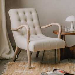 Graham and Green York Natural Linen Armchair
