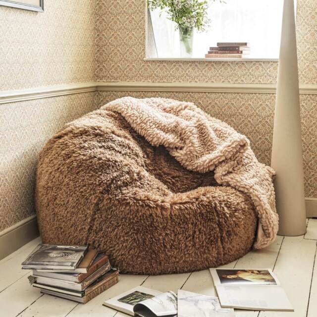 Graham and Green Chocolate Faux Fur Beanbag
