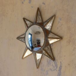 Graham and Green Antiqued Sun Convex Mirror - thumbnail 2