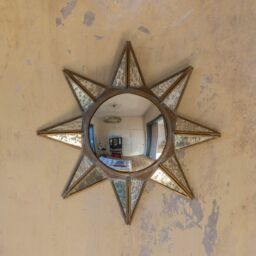 Graham and Green Antiqued Sun Convex Mirror - thumbnail 1