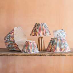 Graham and Green Multi-Colour Ikat Scallop Lampshade - 10 inch - thumbnail 1
